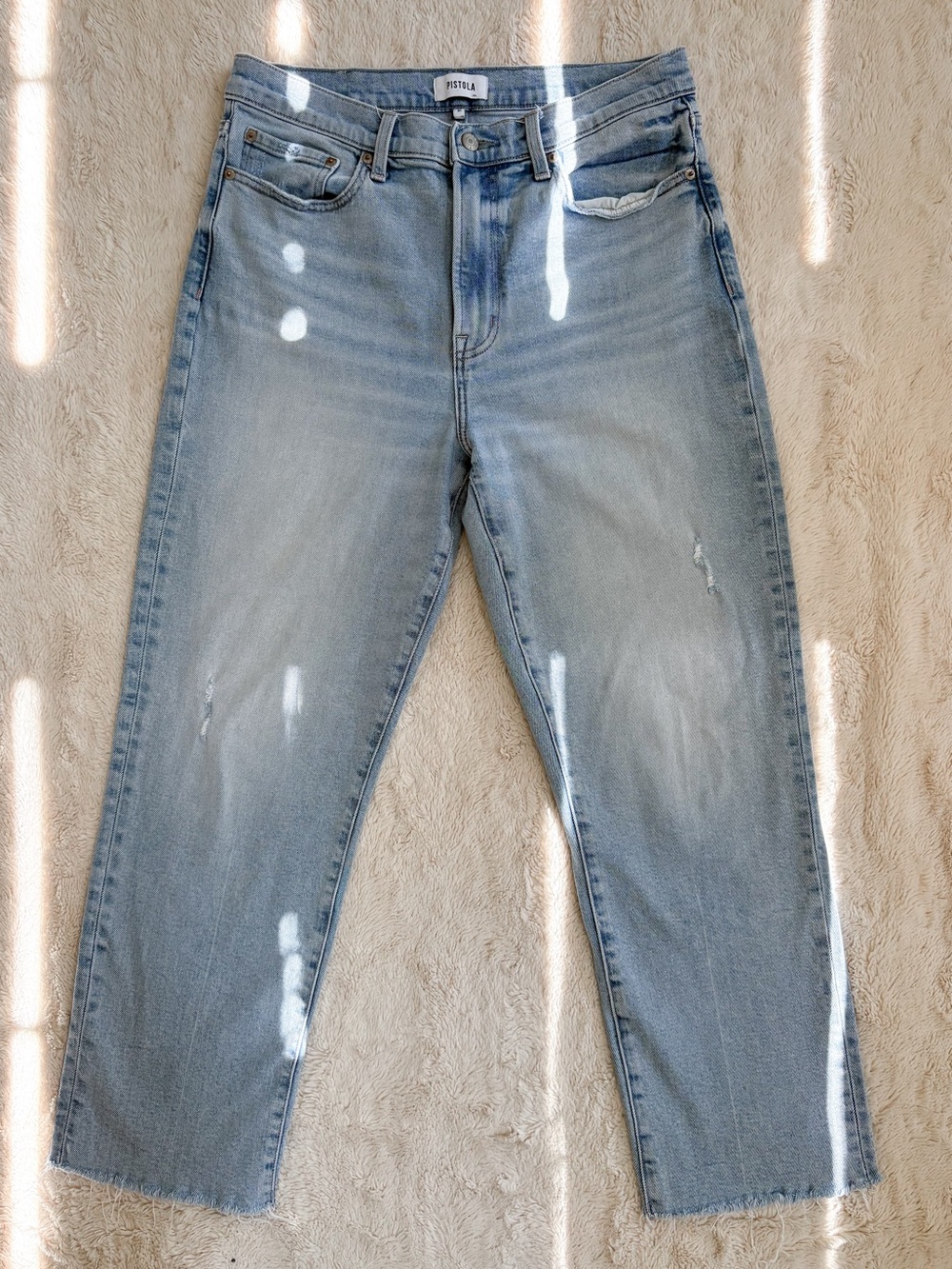 Pistola Charlie High Rise Straight Ankle Jeans Light Wash Size 31 - Picture 4 of 10
